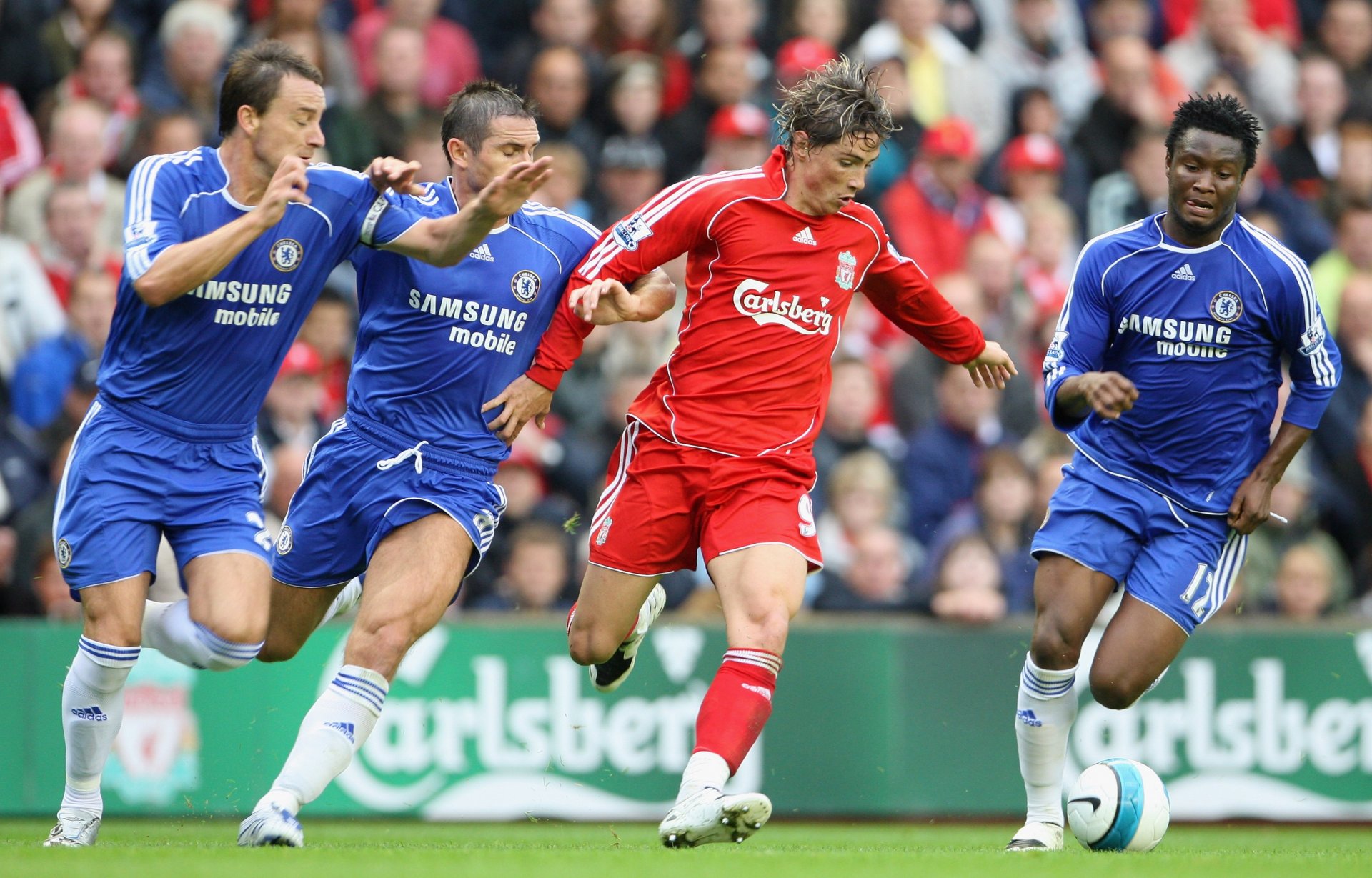 piłka nożna klub liverpool vs chelsea anfield fernando torres frank lampard john terry liverpool chelsea napastnik boisko piłka