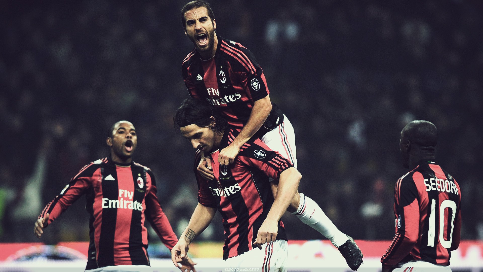 1920x1200 milán 2011 seedorf ibrahimovich flamini