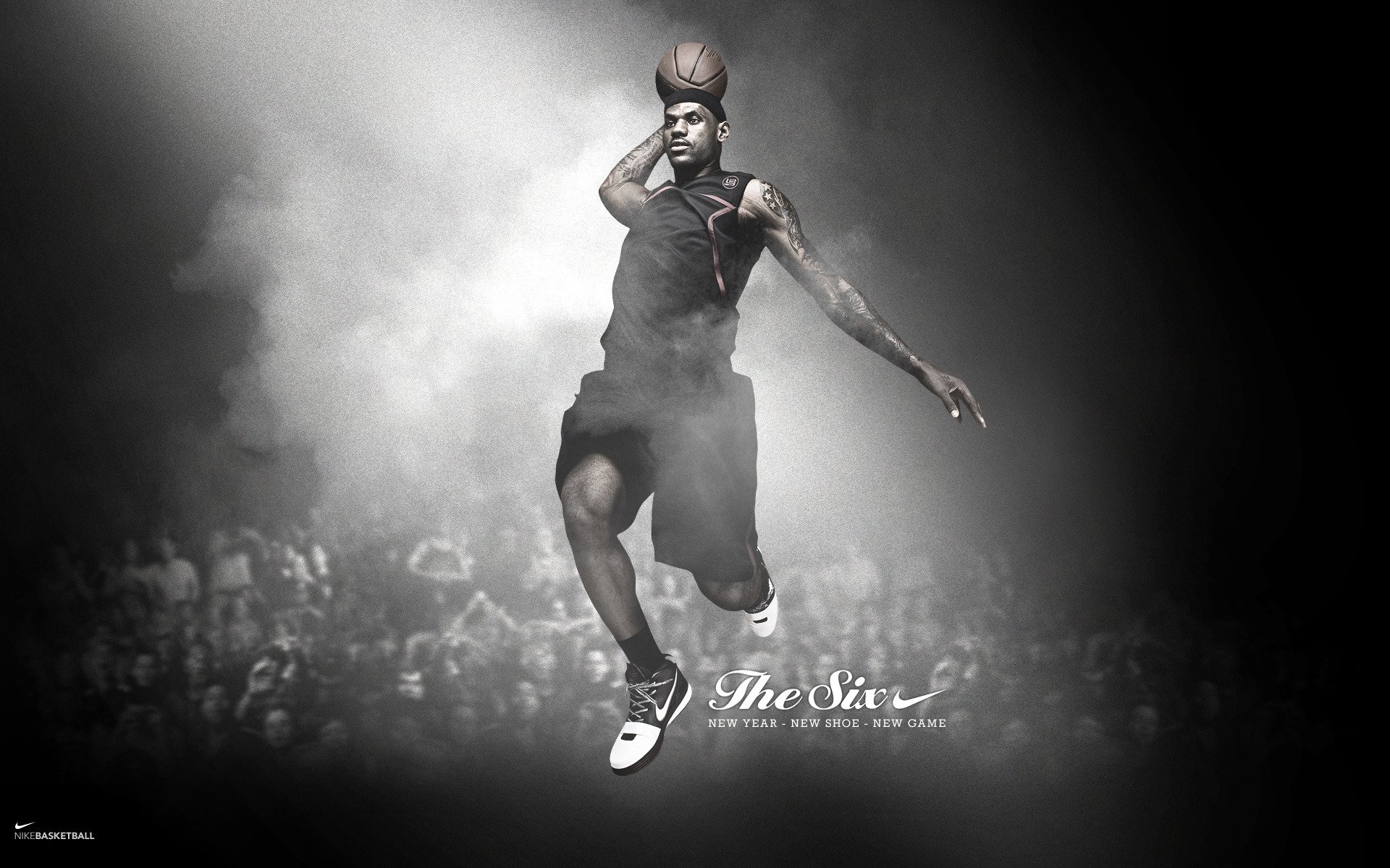 joueur de basket-ball lebron james nike saut balle