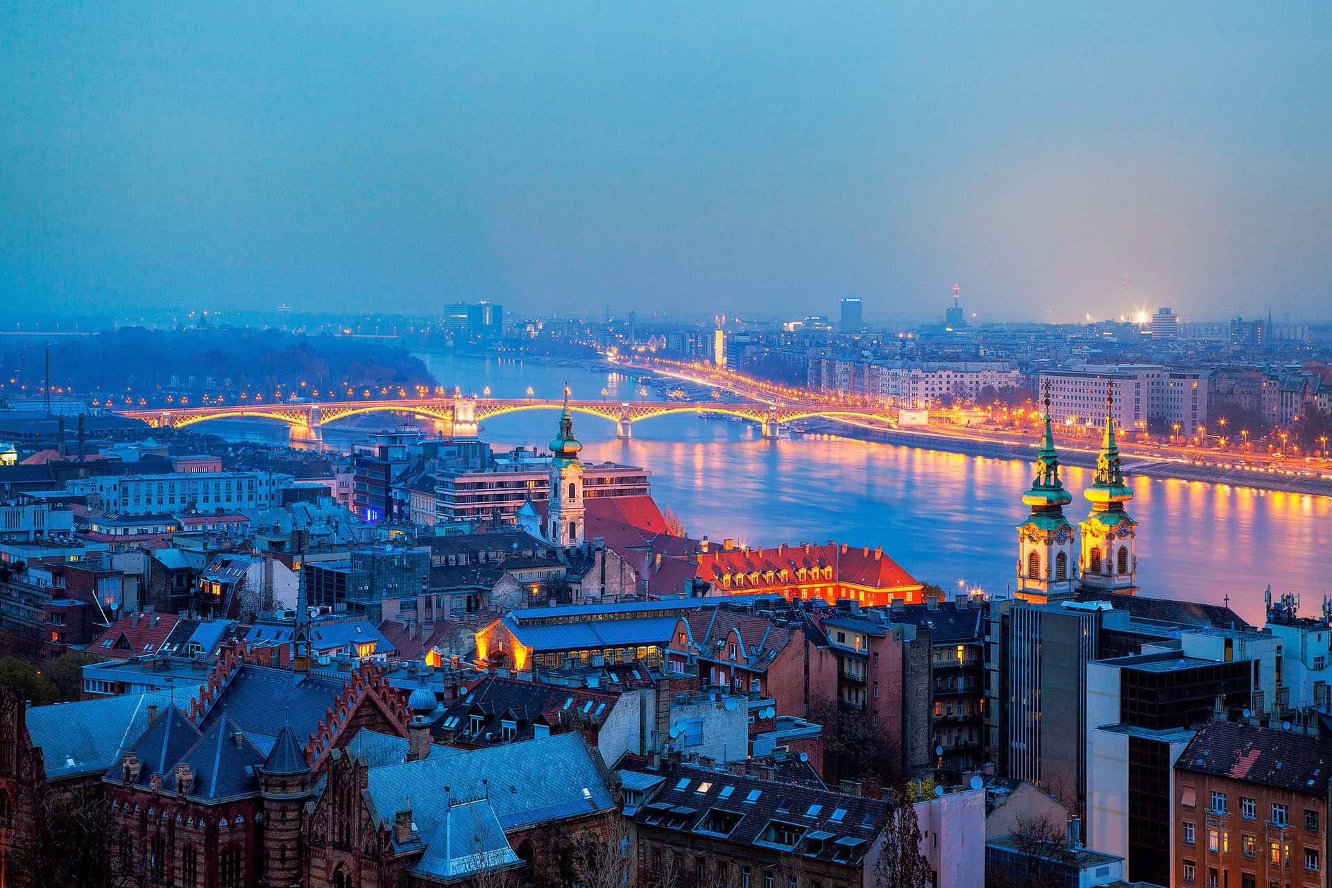 panorama evening hungary budapest budapest buildings city