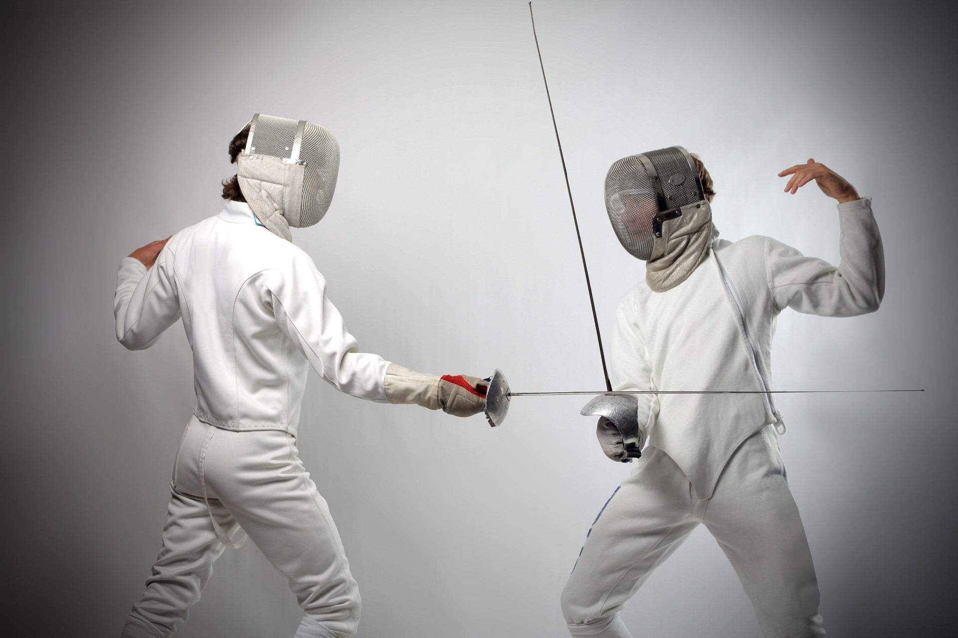 fencing white background sport