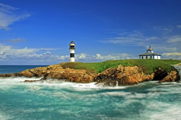 Spanien Insel Leuchtturm, ribadeo auf hoher See