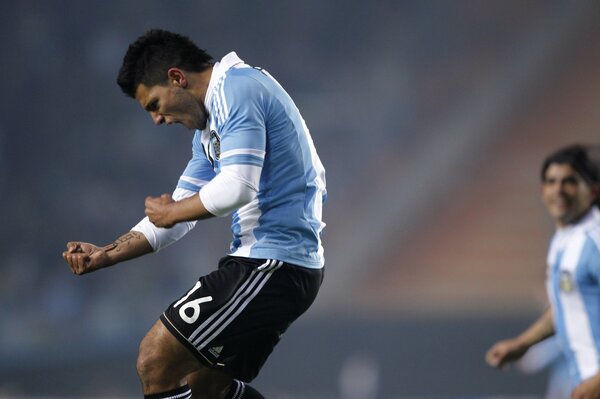 Spieler der argentinischen Fußballmannschaft auf dem Feld