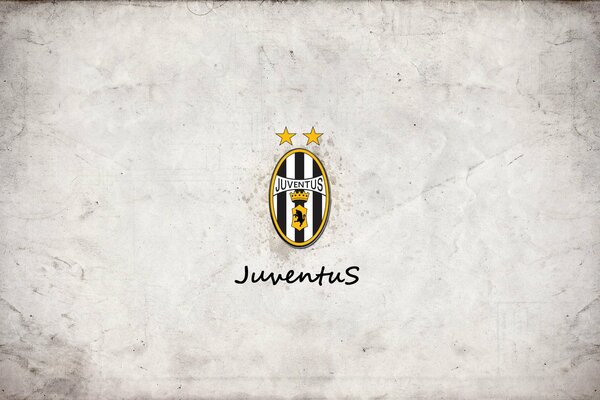 El logotipo de los equipos de fútbol de la Juventus sobre un fondo gris