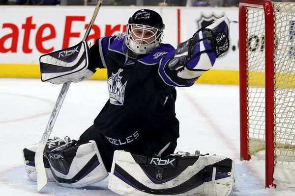 Equipo de hockey para portero con guantes