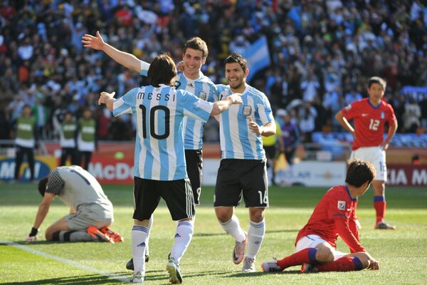 At the World Cup, our team scored a goal