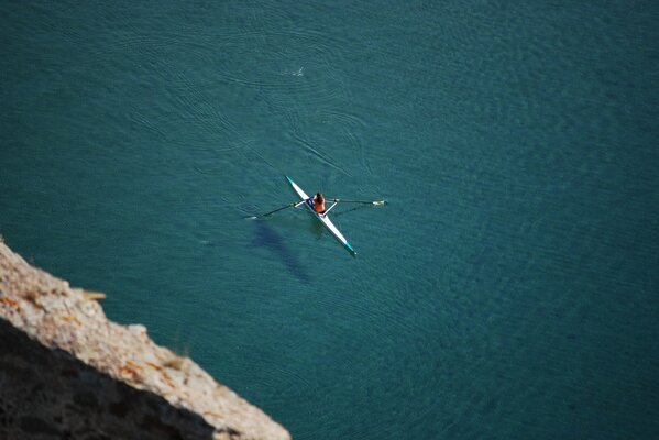 Rowing on open water in good weather