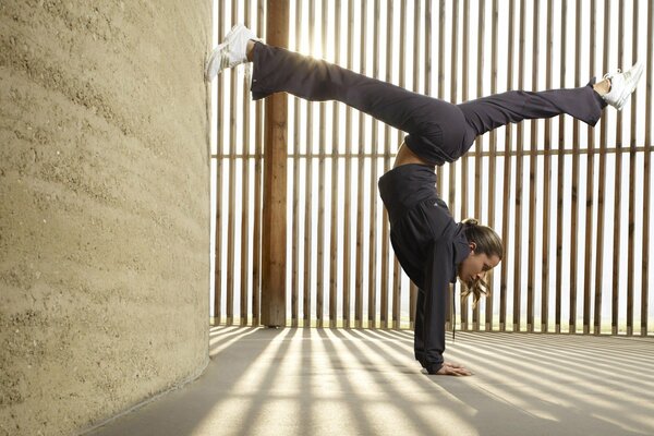 Gymnasts train in any conditions