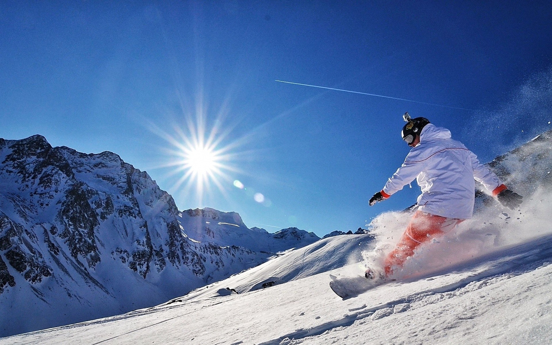 adrenalina sol nieve snowboard cantos montañas