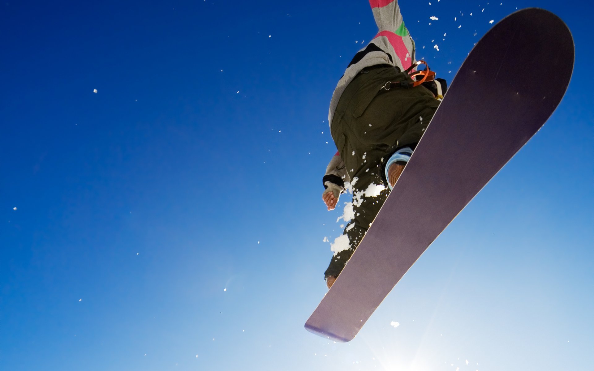 hiver ciel sport snowboard gars saut extrême adrénaline image fond fond d écran