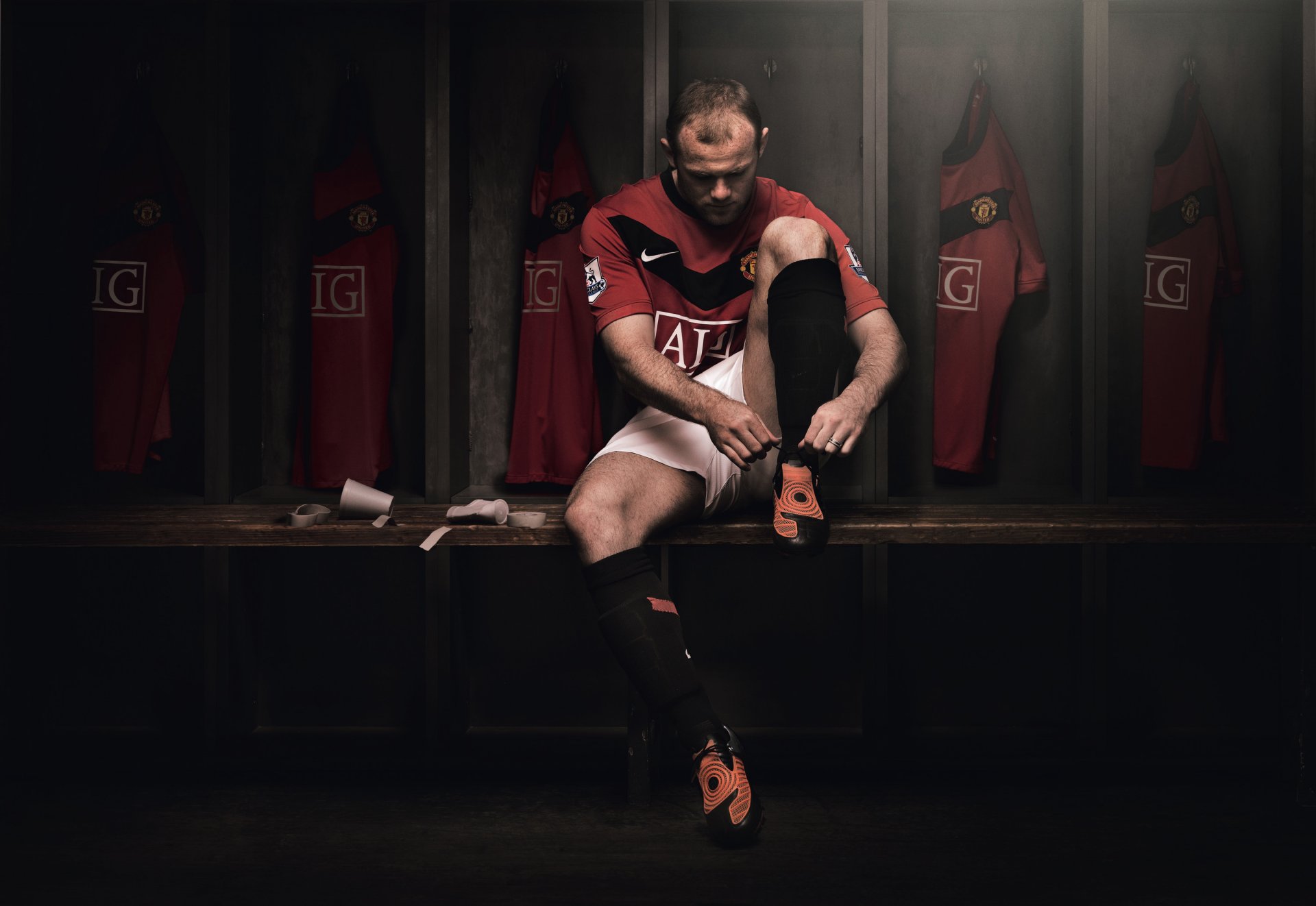 manchester united rooney footballeur vestiaire