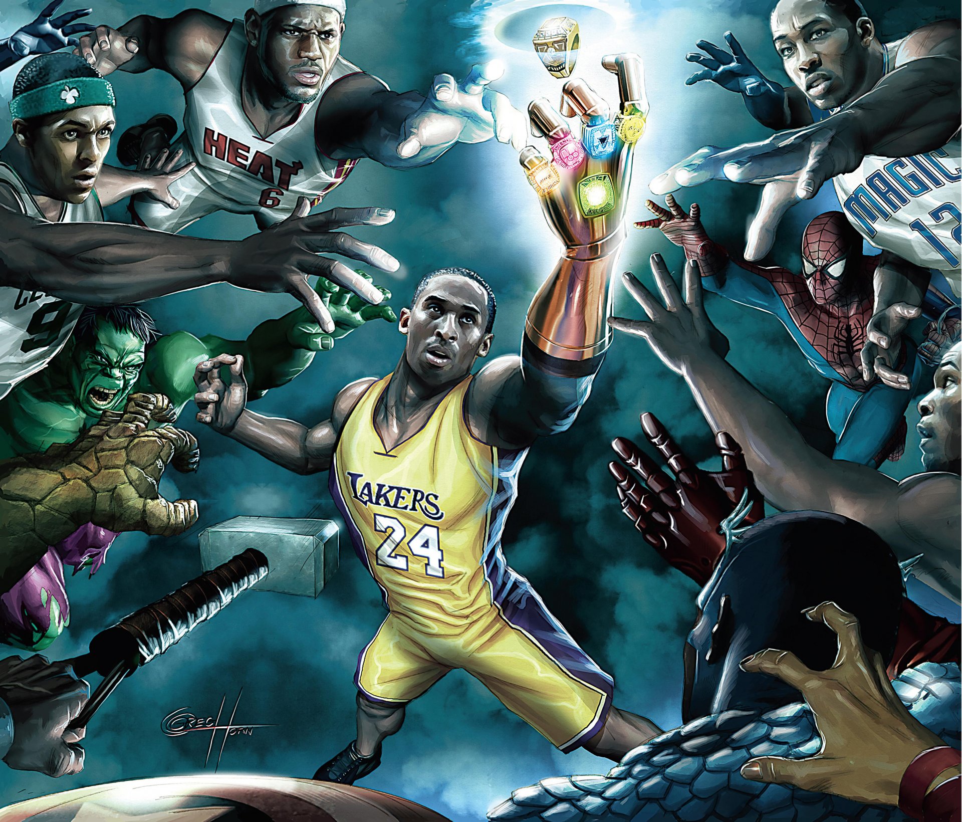 nba kobe bryant lebron james campeones