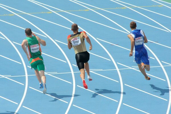 Freeze frame of runners at the general race