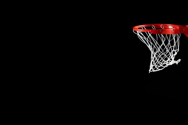 Basketball hoop on a black background