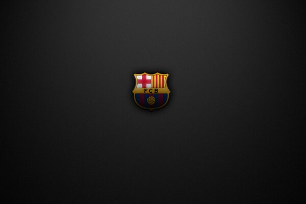 Sobre un fondo negro, el emblema del fútbol Club Barcelona