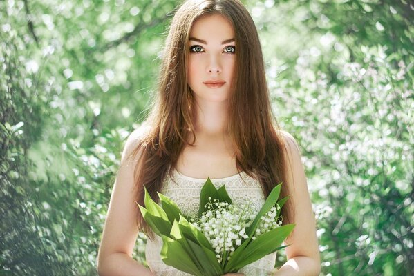 Spring look of a green bouquet