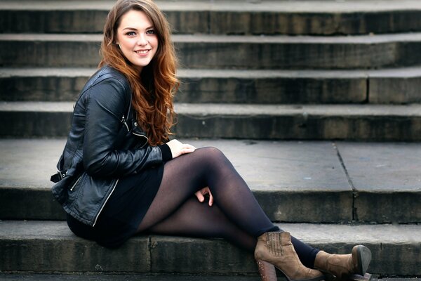 Modell auf der Treppe von London