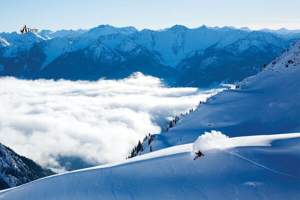 Snowboard su sfondo blu. Terje