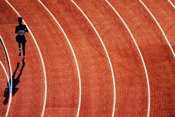 Running on a treadmill athlete