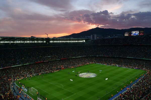 The stadium and the amazing sunset