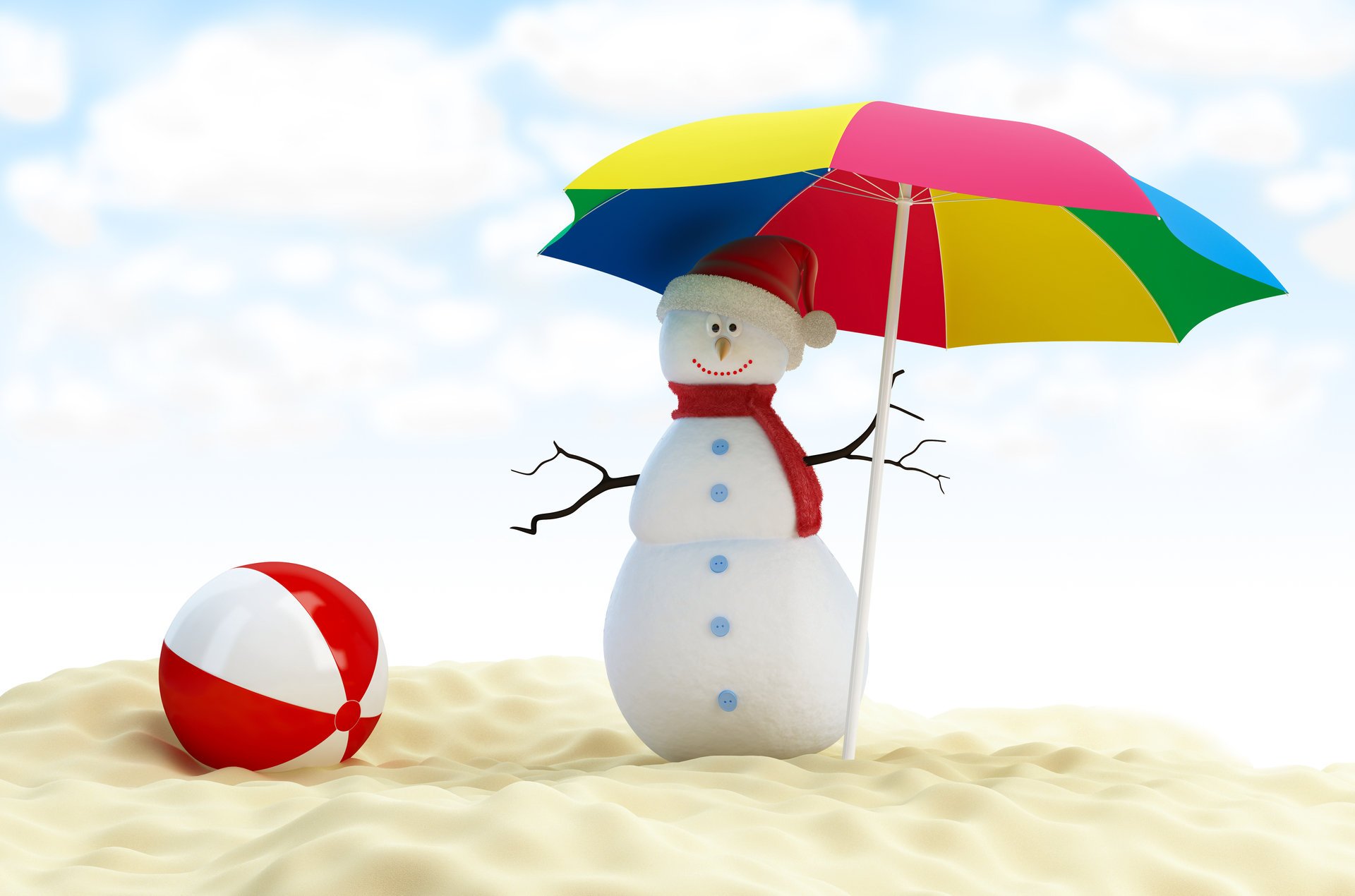 beach ball merry christmas feliz navidad snowman new year umbrella