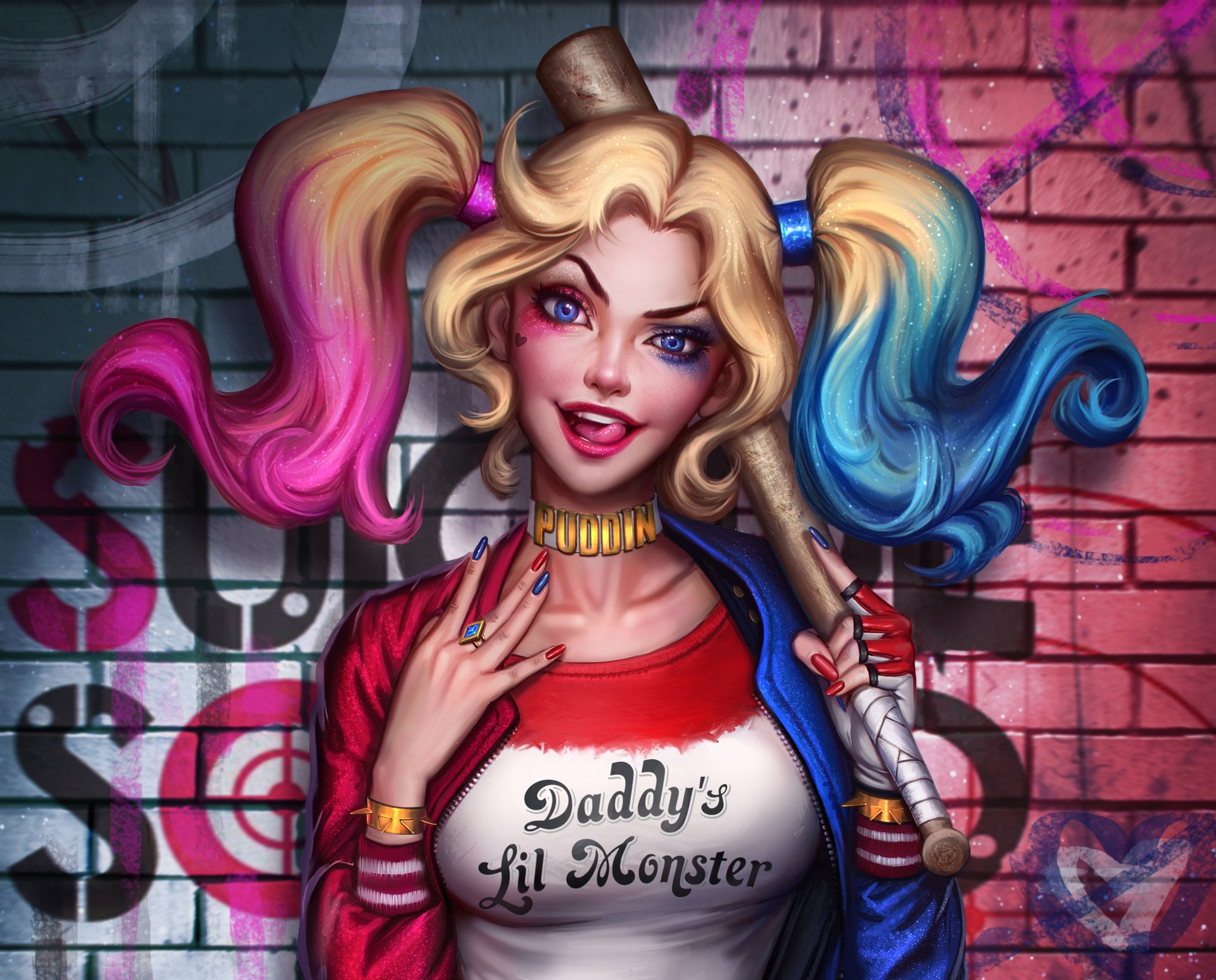 harley quinn batman harleen quinzel dc comics kamikaze fille art beauté batte regard visage cheveux