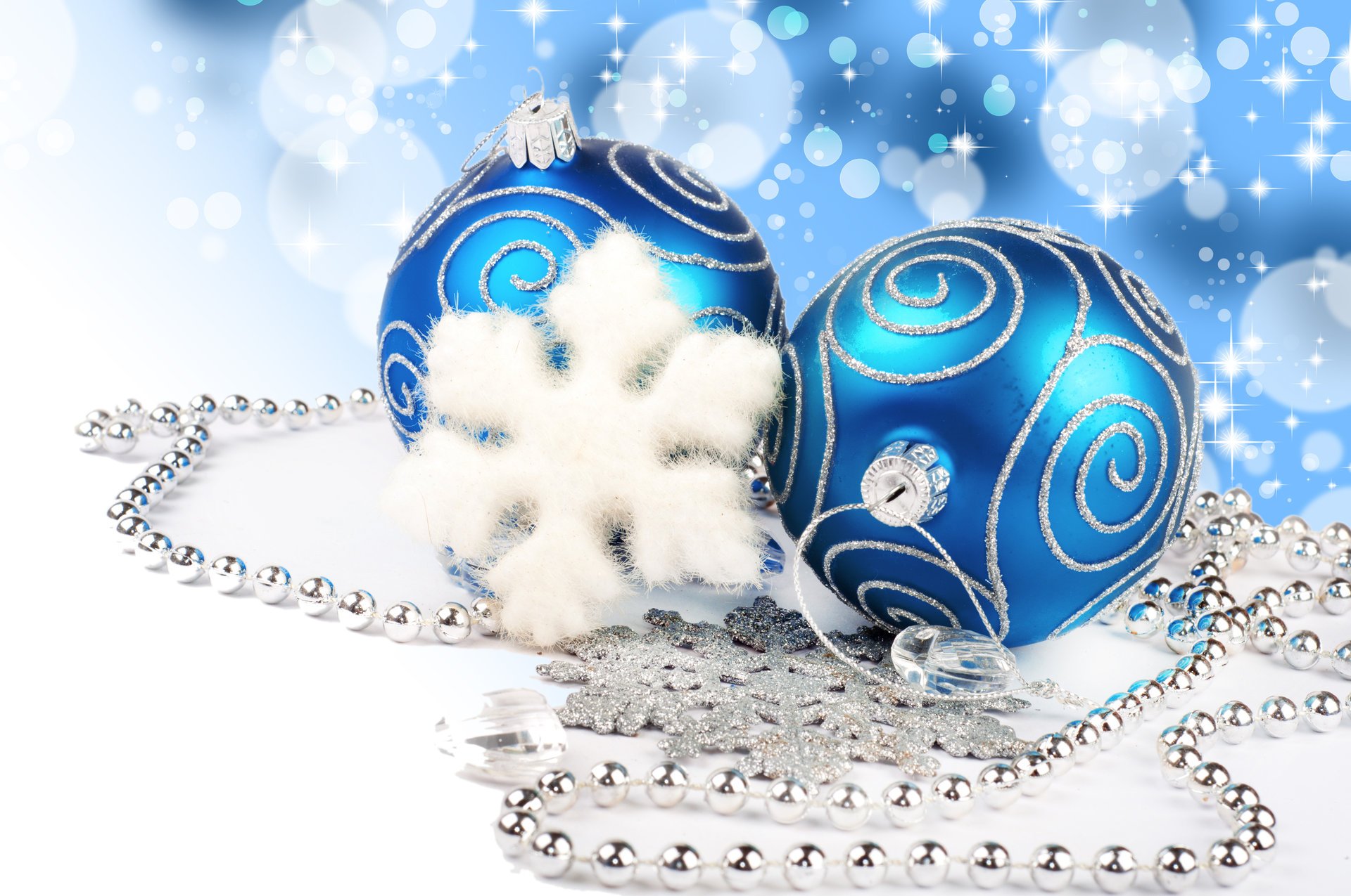 blue balls merry christmas jewelry diamonds necklace new year light bokeh decoration