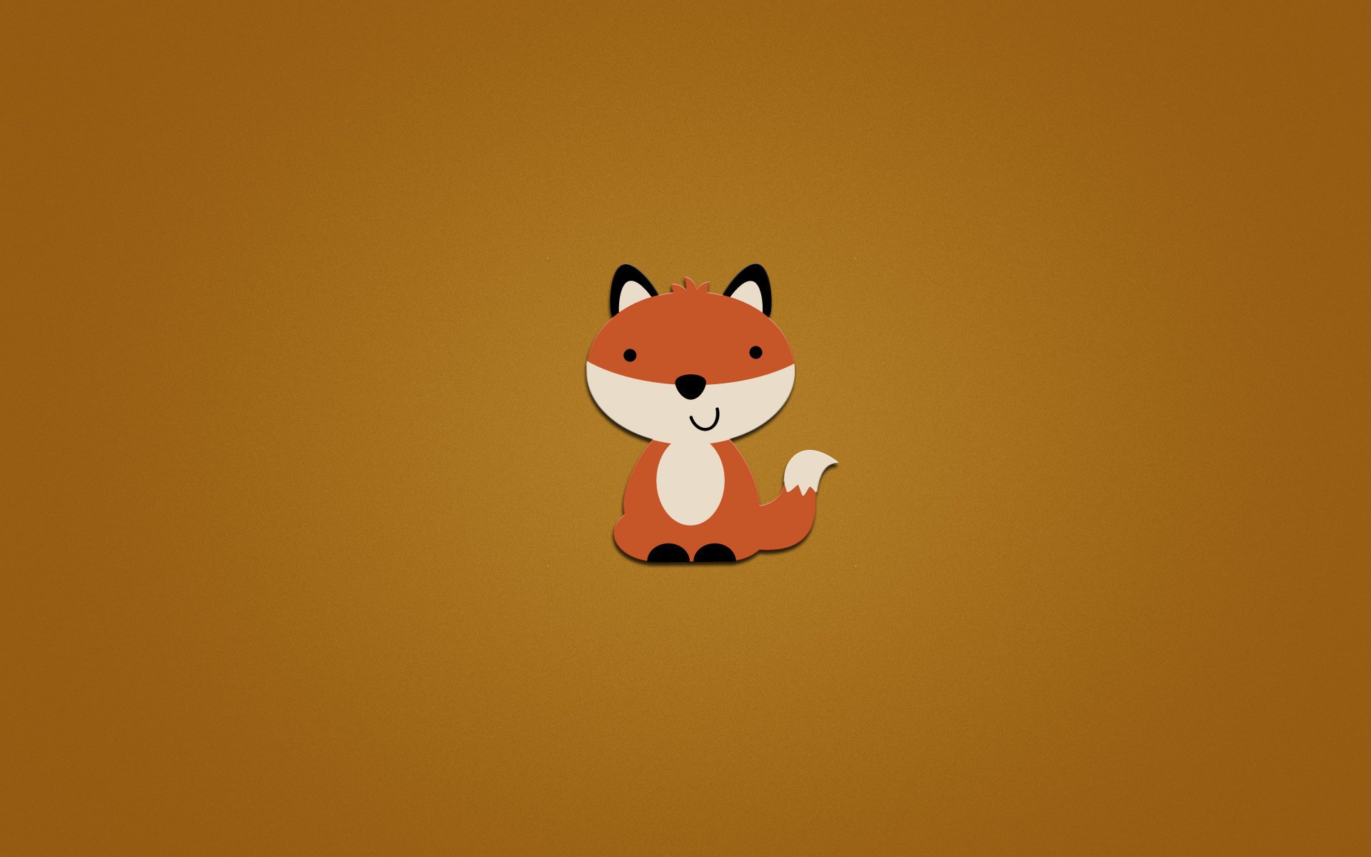 fox sitting tail smile fox orange background animal