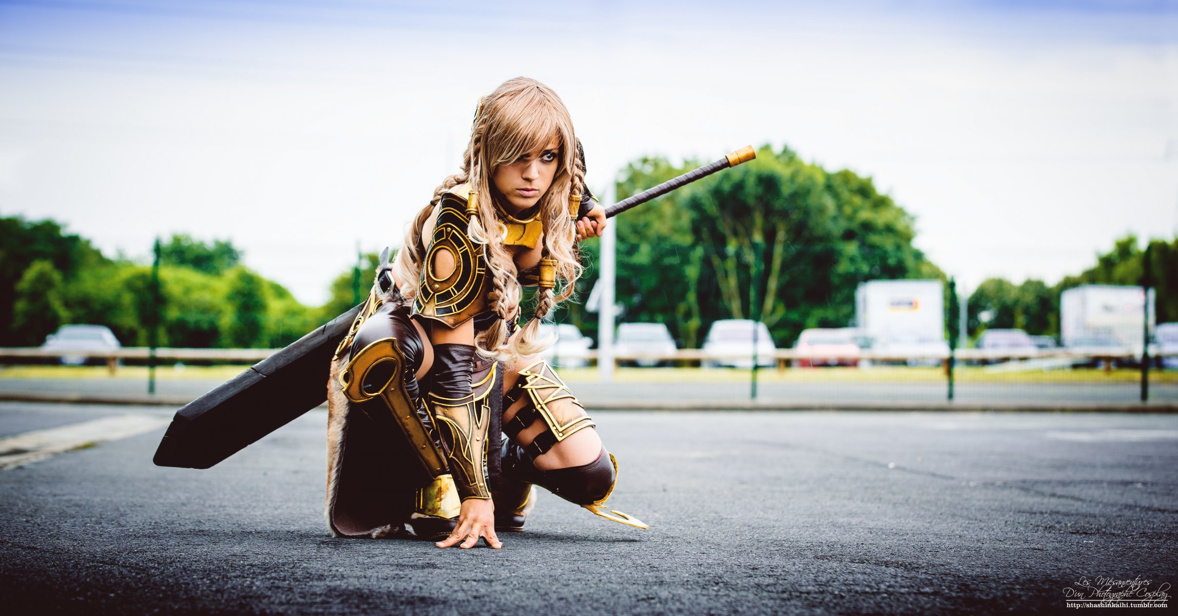 guild wars jora cosplay mädchen rüstung schwert