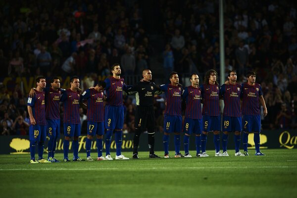 Barcelona team before a football match