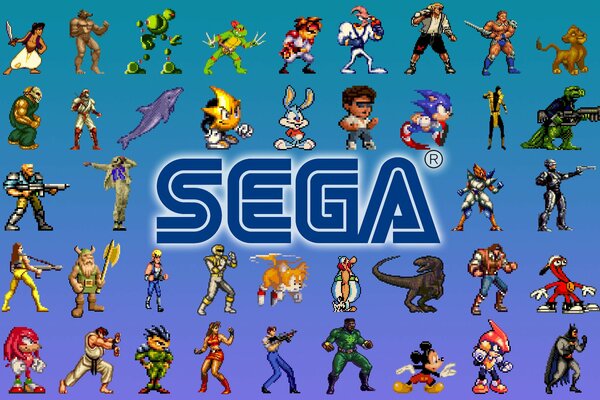 Pixel characters of sega games