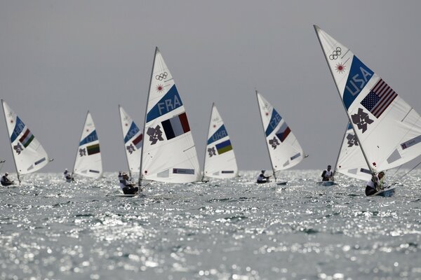 Olympics in Portland, yachts at sea