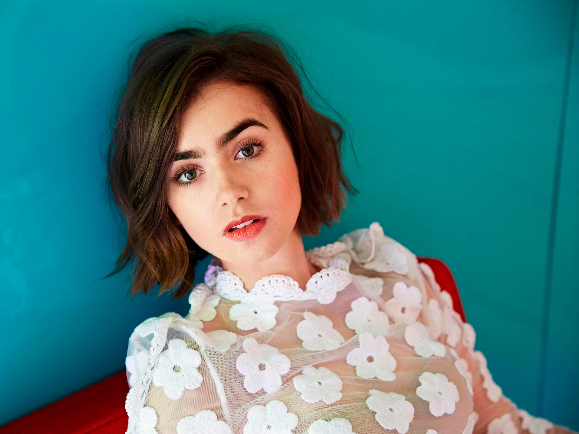 lily collins servizio fotografico yahoo stile