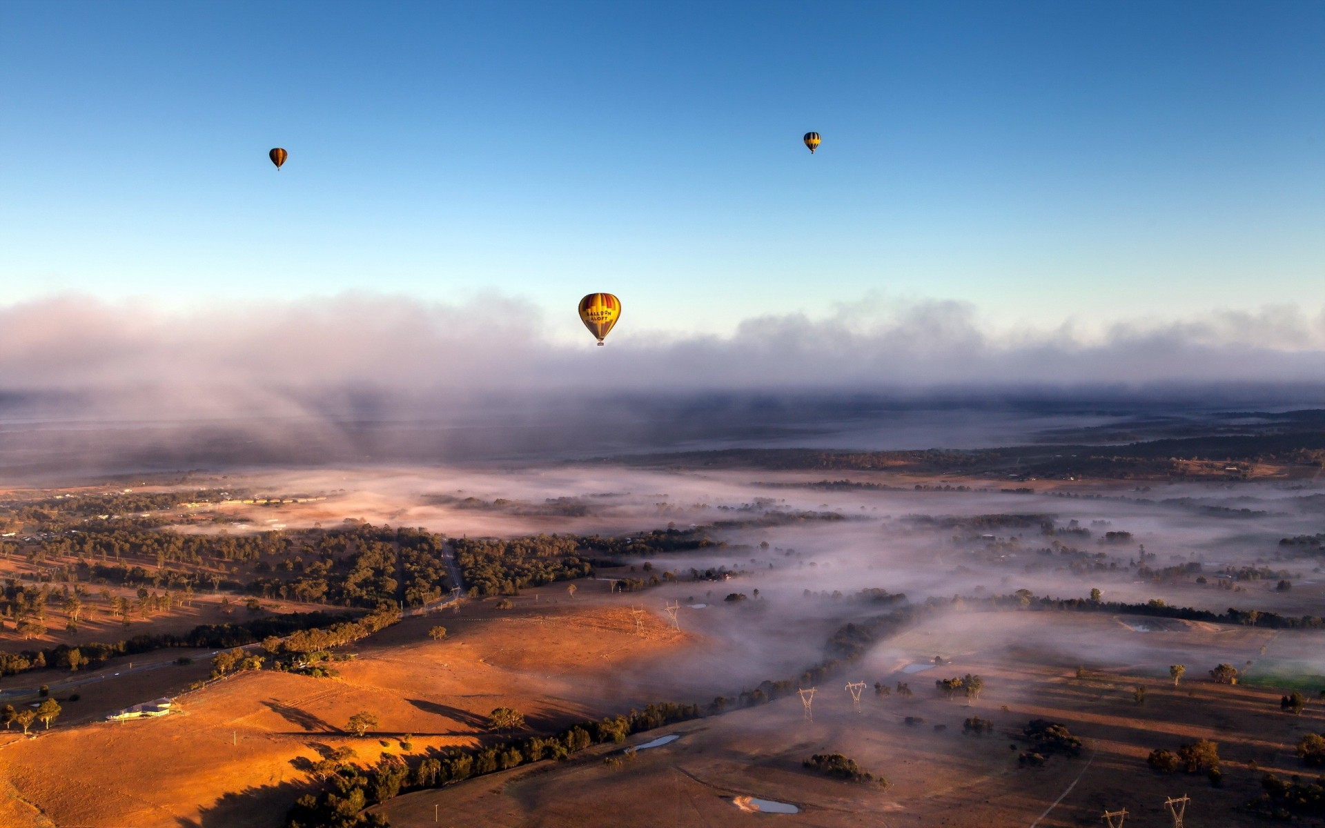 vallée ballons sport paysage