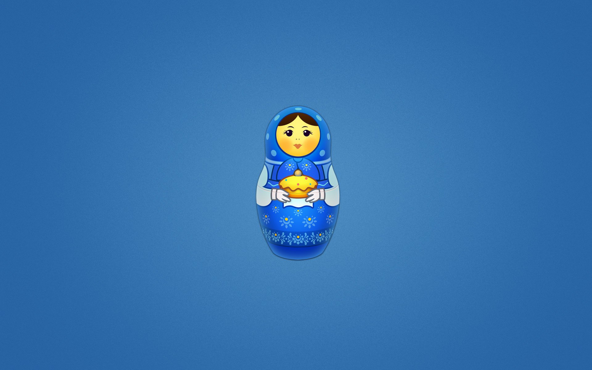 poupée peinte matryoshka matryoshka cuisson fond bleu