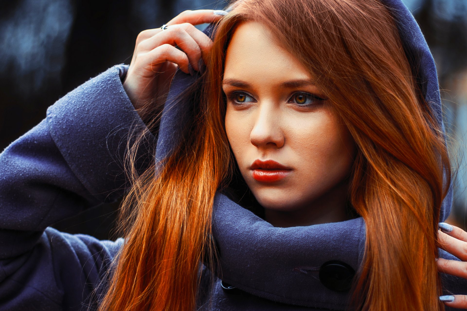 veta mädchen modell gesicht lippen rot hören schönheit sehen augen schön