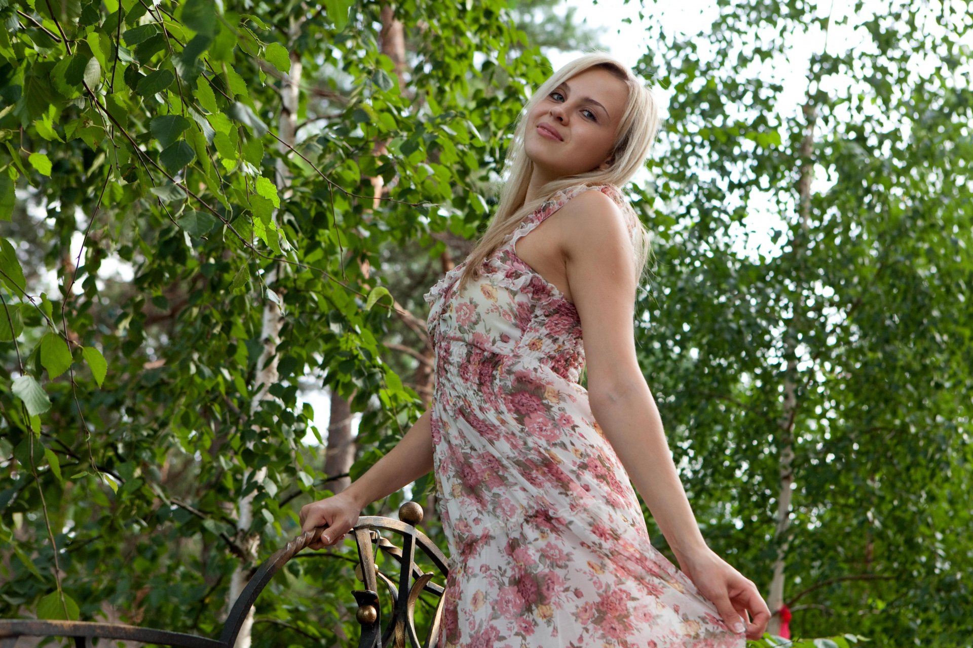 luciana blonde russian girl sundress view cutie