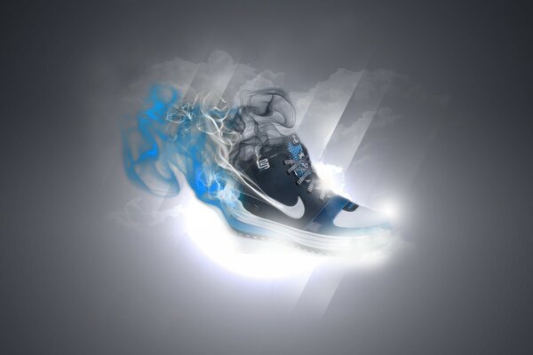 Nike sneakers in blue smoke