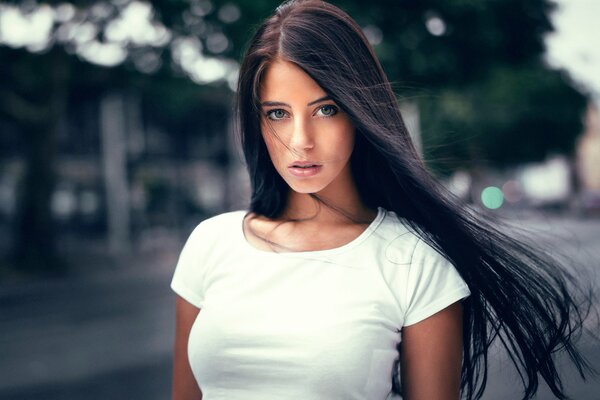 Portrait of a girl with long hair