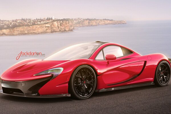 Czerwony samochód jackdarton, mclaren p1