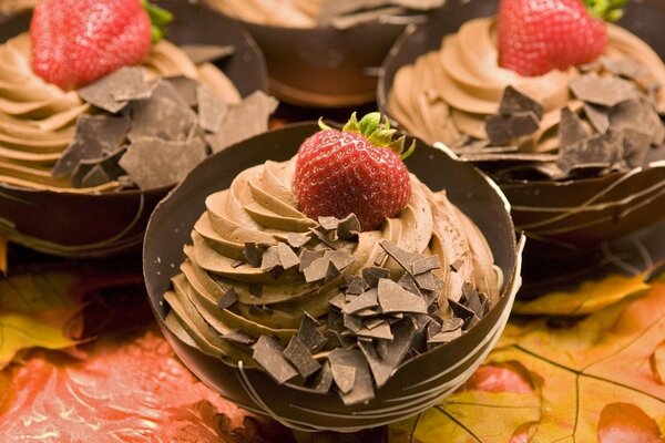 Dessert al cioccolato con fragole