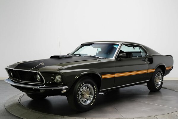 Retro Mustang Car Black