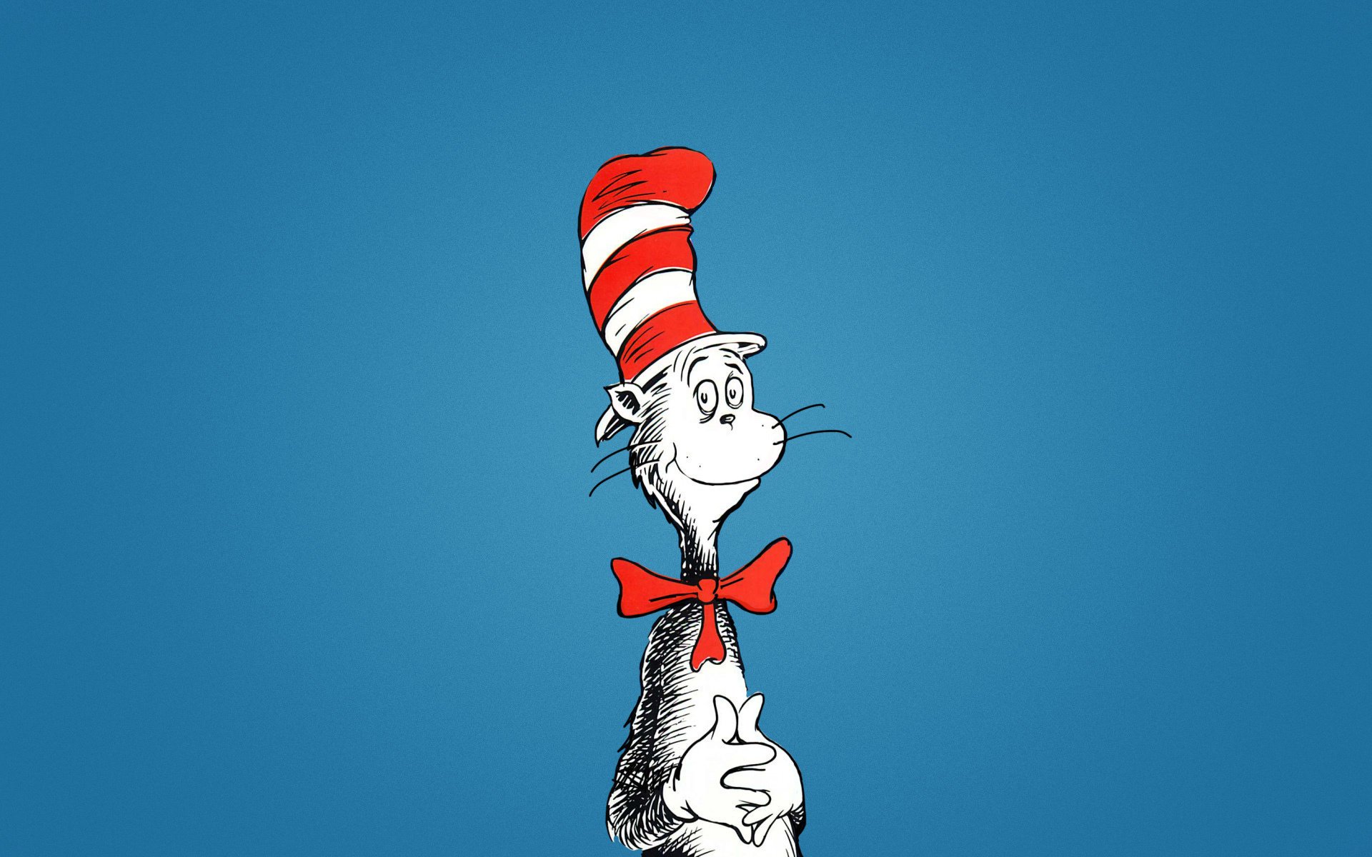 the cat in the hat кот в шляпе синий фон бабочка бантик