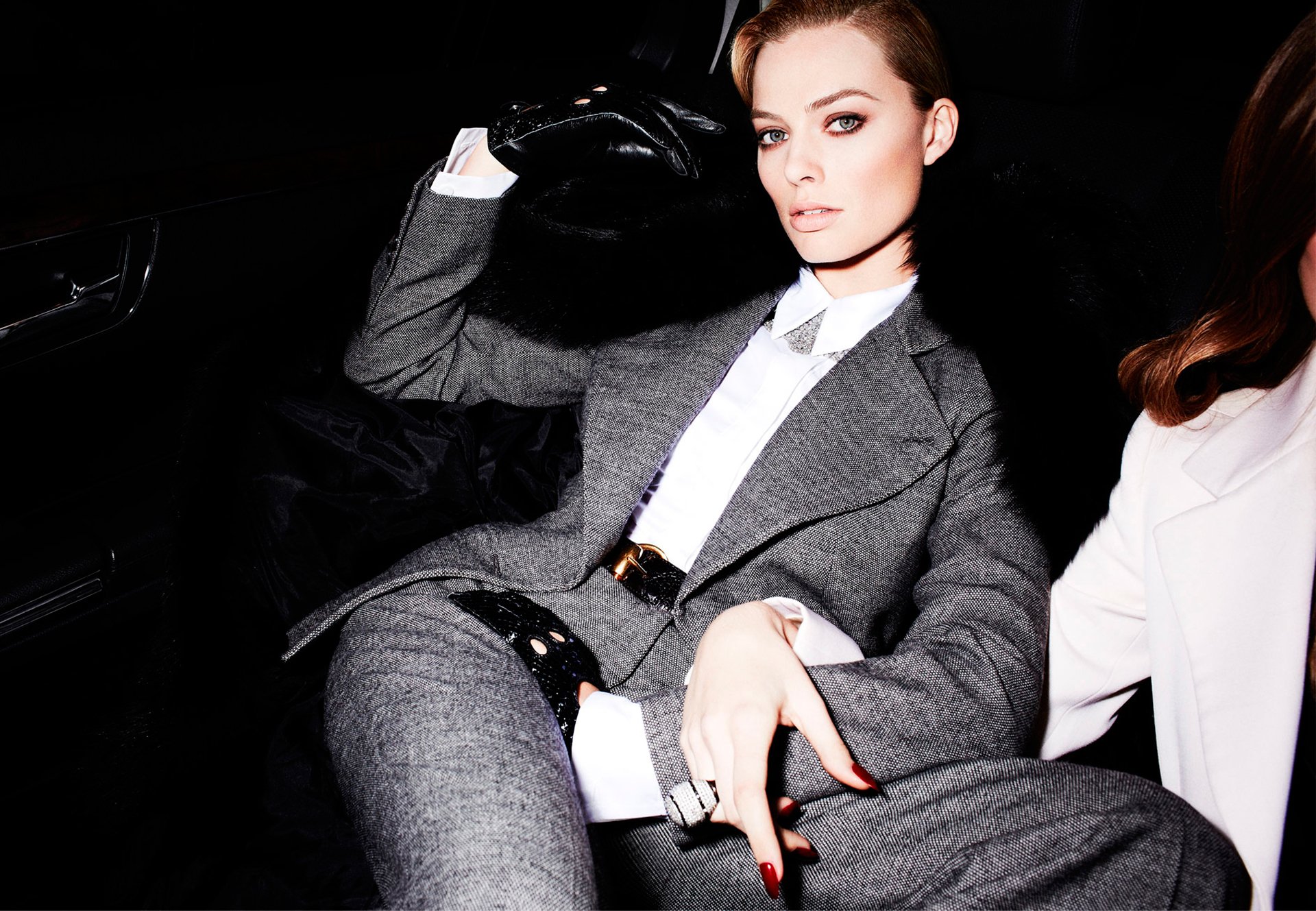 margot robbie photoshoot violet grey