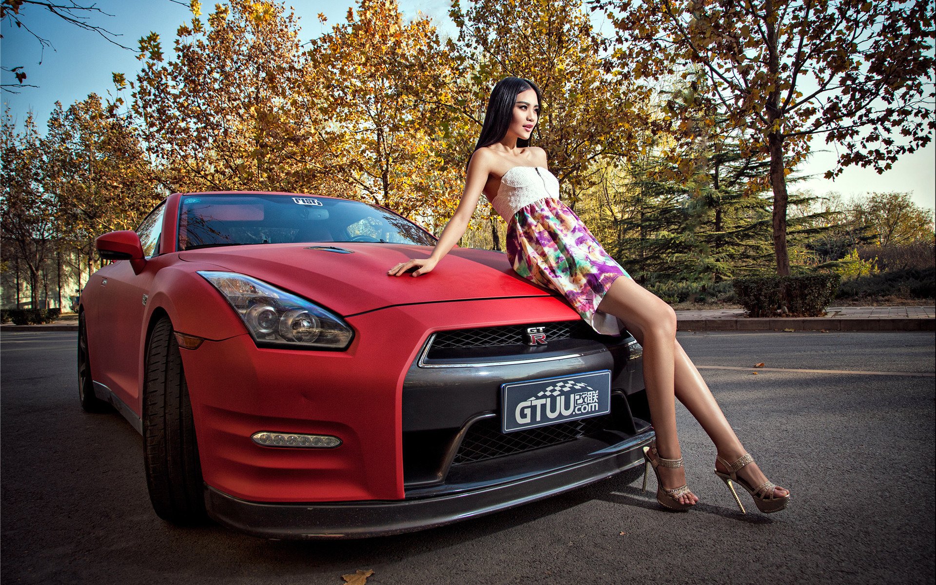 girl nissan gt-r asian korean model model machine car vehicle