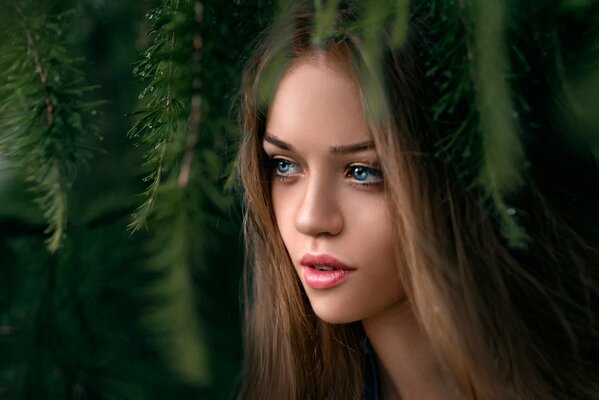 Portrait of a girl with blue eyes