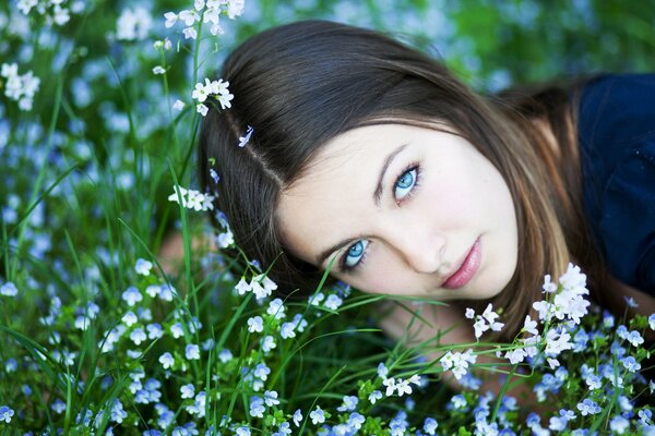 A girl with cornflower blue eyes