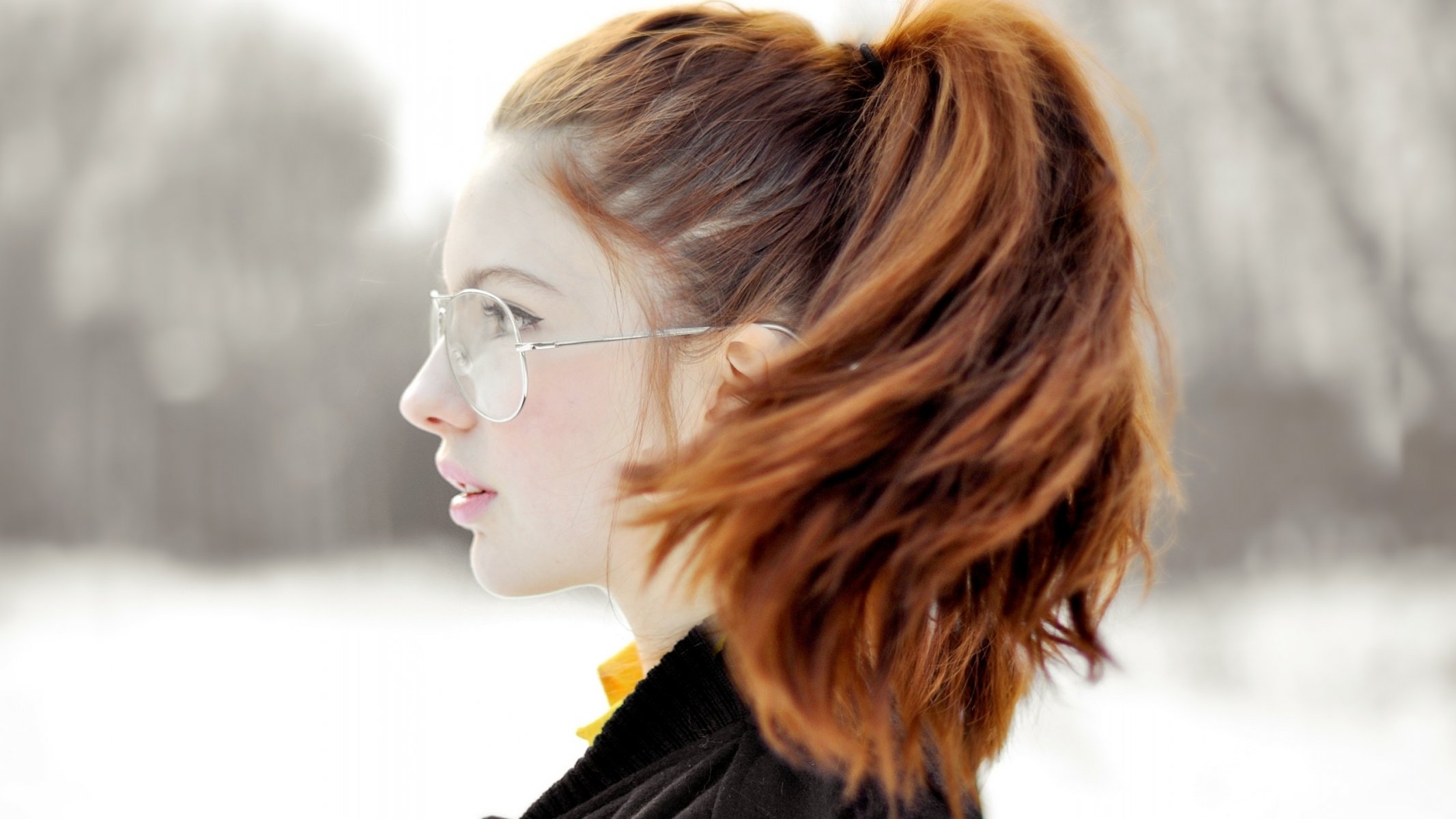 red hair girl sunglasses section ebba zingmark