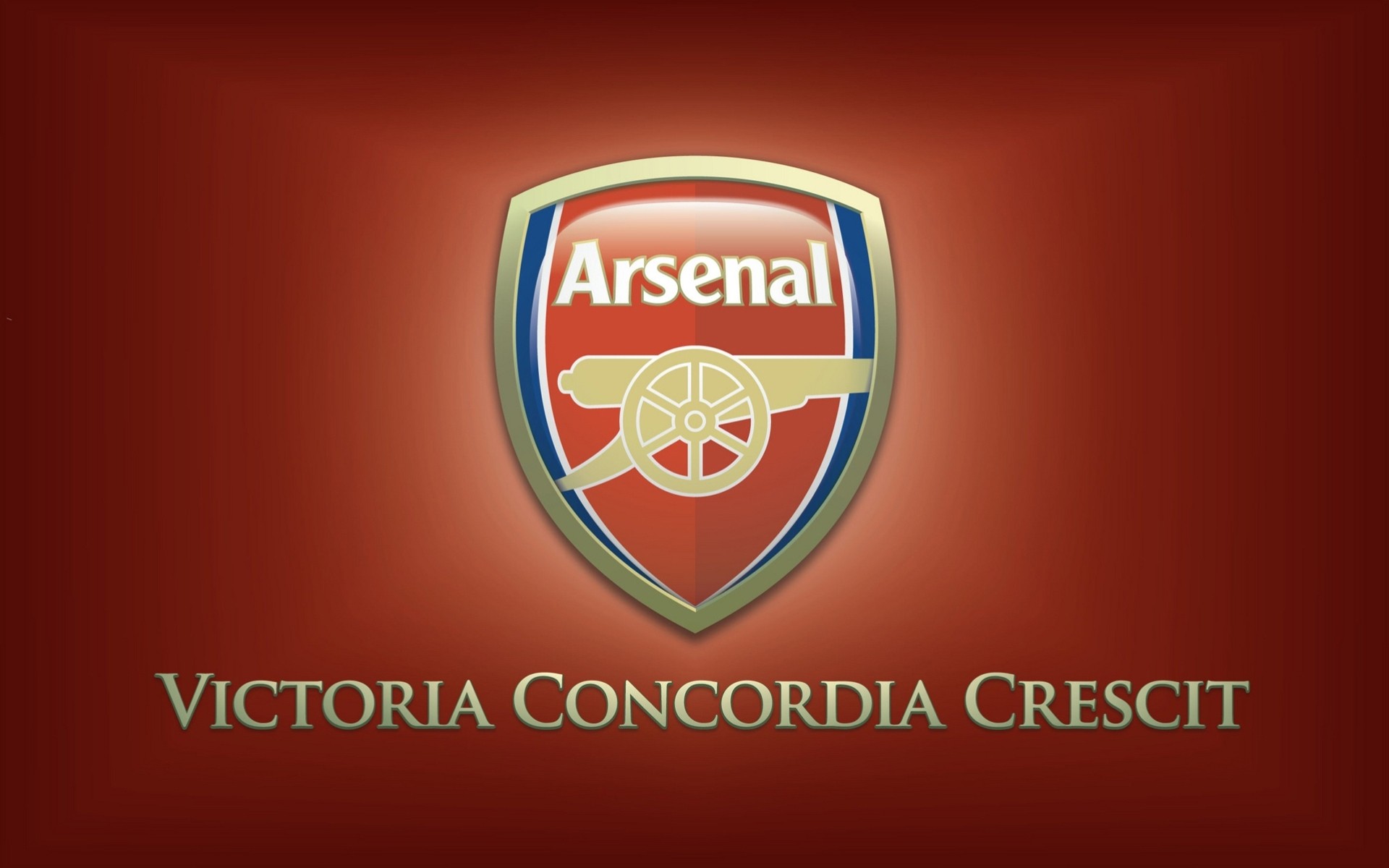 club de fútbol emblema arsenal londres arsenal gunners artilleros inscripción victoria viene de la armonía lema