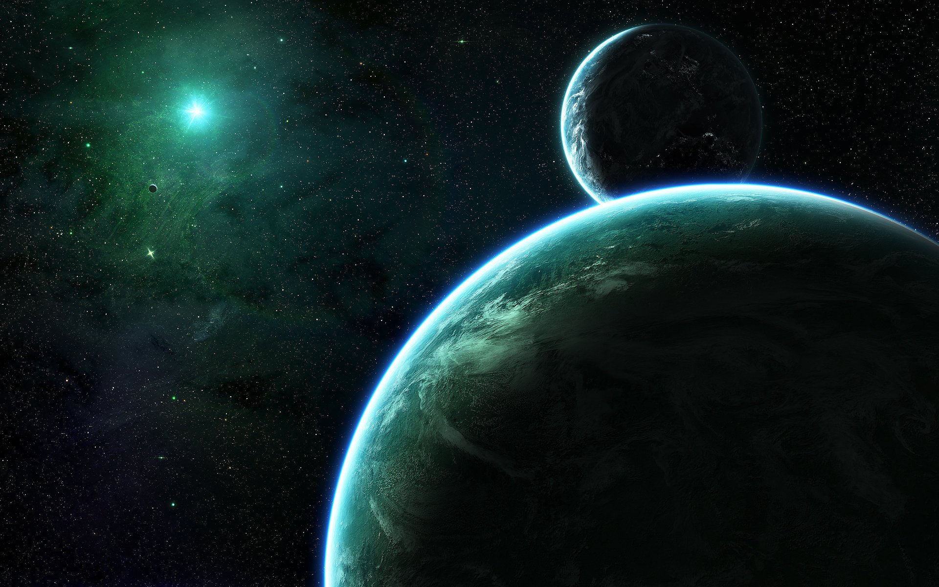 planet green shadows fiction darkness planets light star